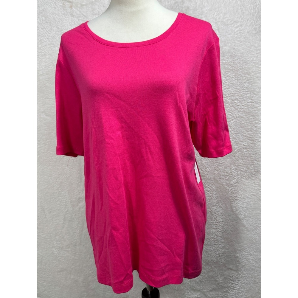 Chico's Bella Top SS Basic Knit Cabaret Pink Size 3 XL Tunic